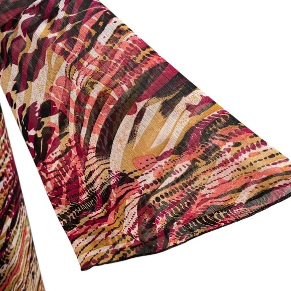 Spense Multicolor Bell Sleeve Dress 8 Abstract Lightweight Flowy Feminine Comfy - Picture 8 of 10